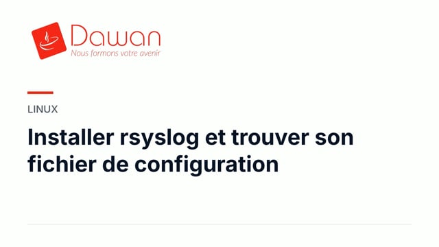 installer rsyslog et trouver son fichier de configuration