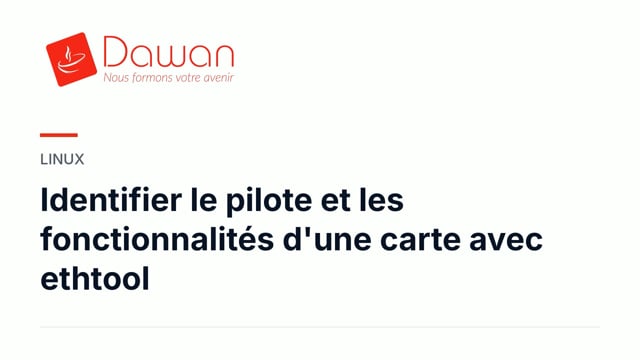 identifier le pilote et les capacités d'une carte avec ethtool