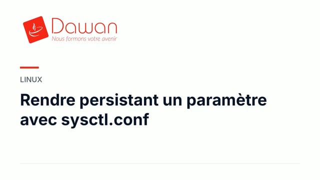 rendre persistant un paramètre avec sysctl.conf