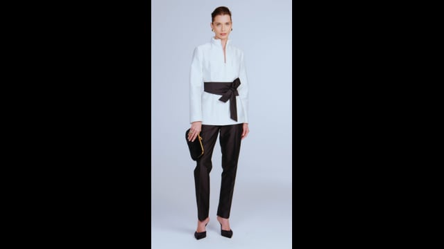 Blazer Tafetá Off White Leticia