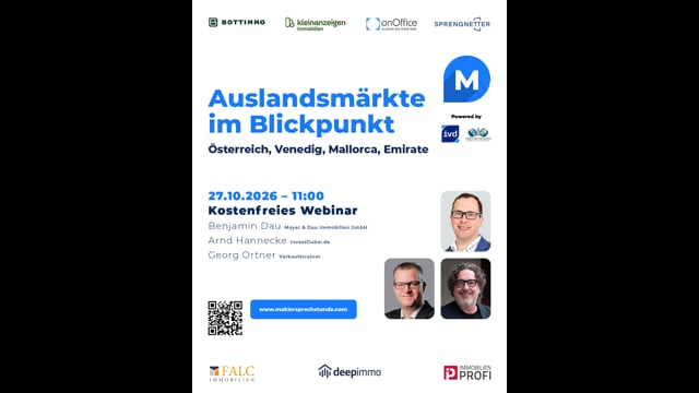 Auslandsmärkte im Blickpunkt: Österreich, Venedig, Mallorca, Emirate