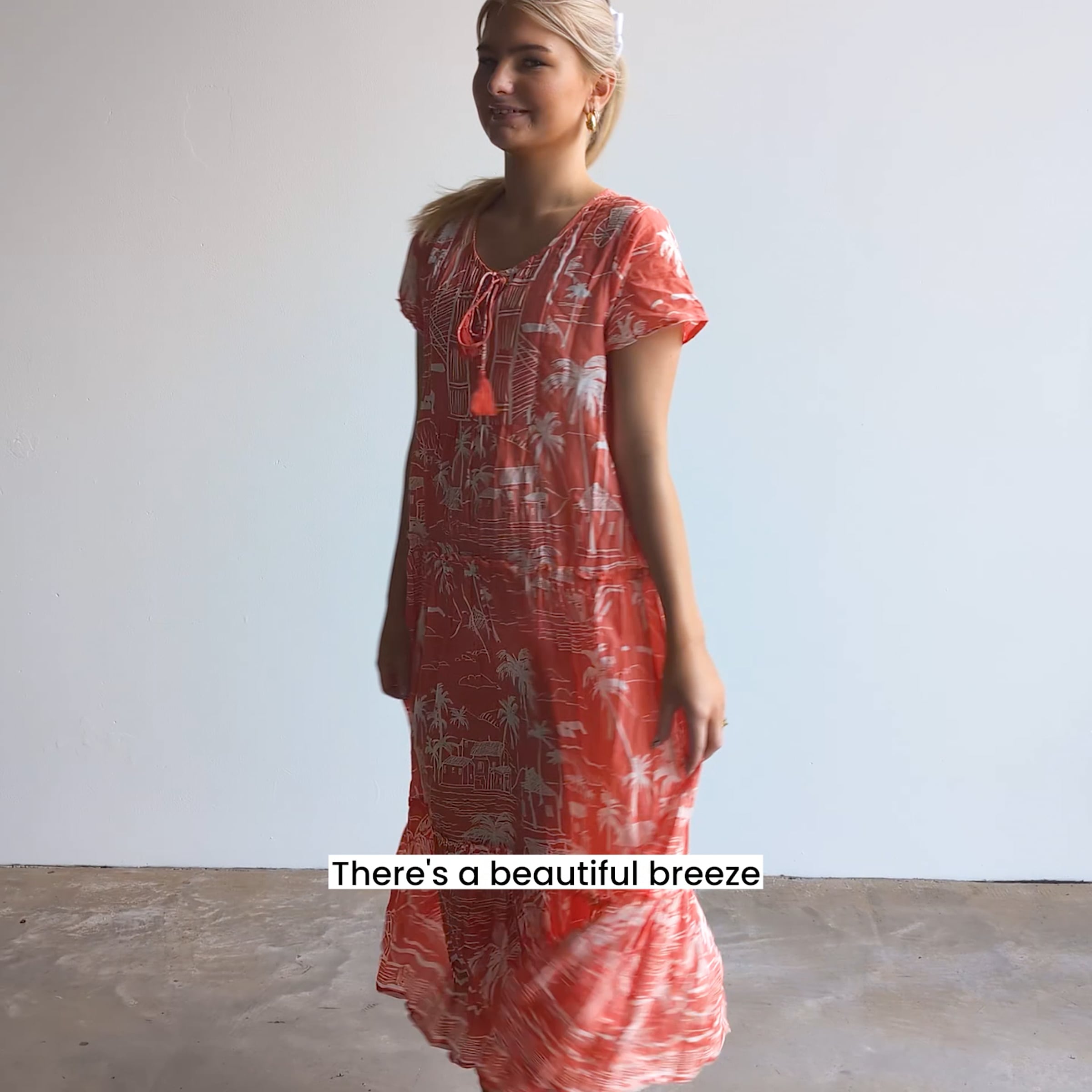 Twist It Cotton Maxi Dress - Beach Coral | Videos & Movies on Vimeo