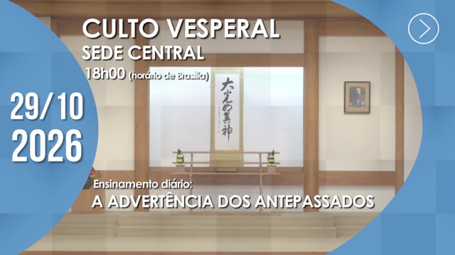 Capa do vídeo do “Culto Vesperal | Sede Central - 29/10/2026”.