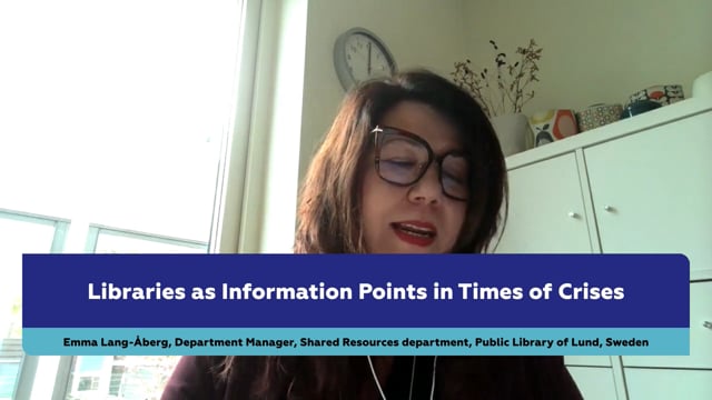 Emma Lang Åberg: Libraries as Information Points in Times of Crises