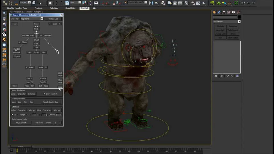 Troll Hunter VFX - Troll Rig Demo