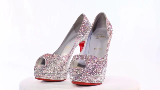 Christian Louboutin Pigalle 100 Custom Swarovski Crystal Pumps 37.5 US 7 -  7.5