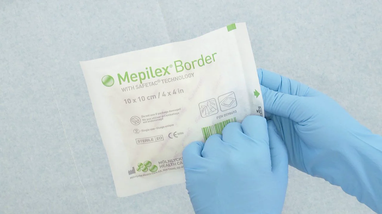 Wound care How tos - Mepilex Border 10x10 on Vimeo