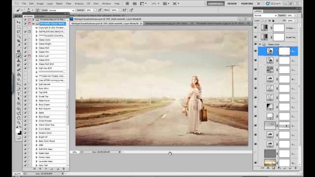 Vintage Processing and adding Clouds in Photoshop