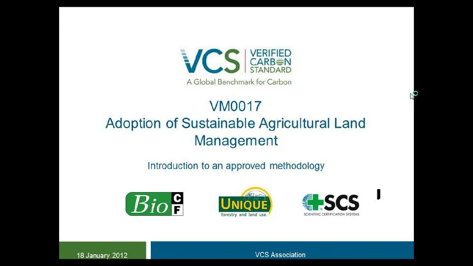VCS Methodolog VM0017 Adoption of Sustainable Agricultural Land Management on Vimeo