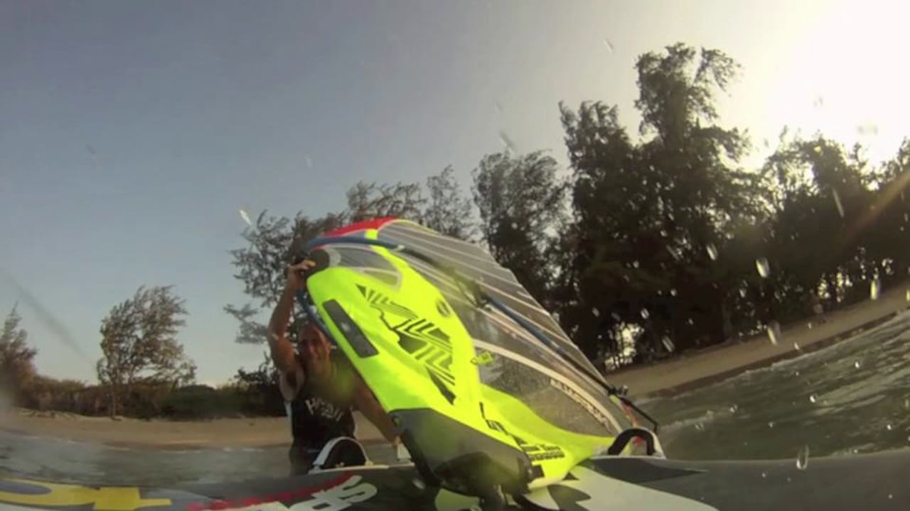 Micah Buzianis with Formula Windsurfing gear