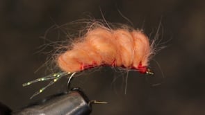 A fly vise holding a undefined after it is tied