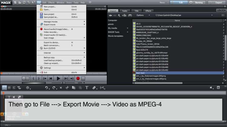 Exporting for Upload to Vimeo with Magix Movie Edit Pro