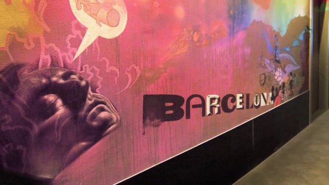 mural painting - hotel vincci bit barcelona - aleix gordo hostau