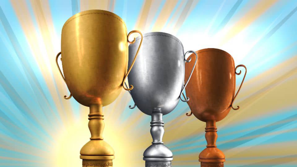 First Second and Third Place Trophies with Alpha on Vimeo