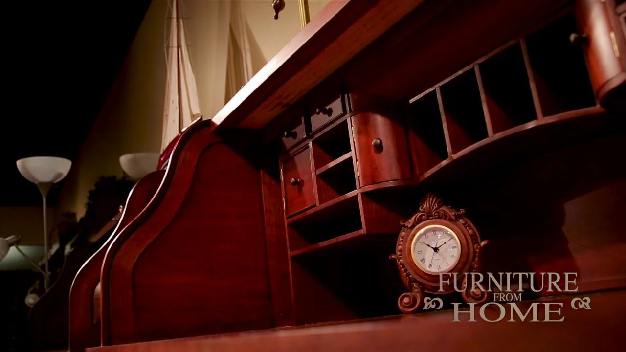 Cherry Finish Roll Top Desk by on Vimeo