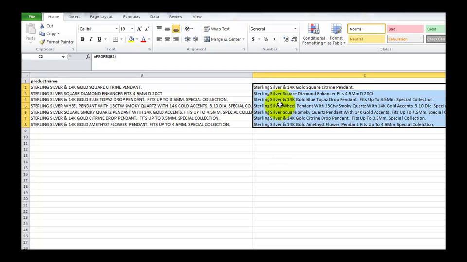 How To Change Cells From All Caps In Excel