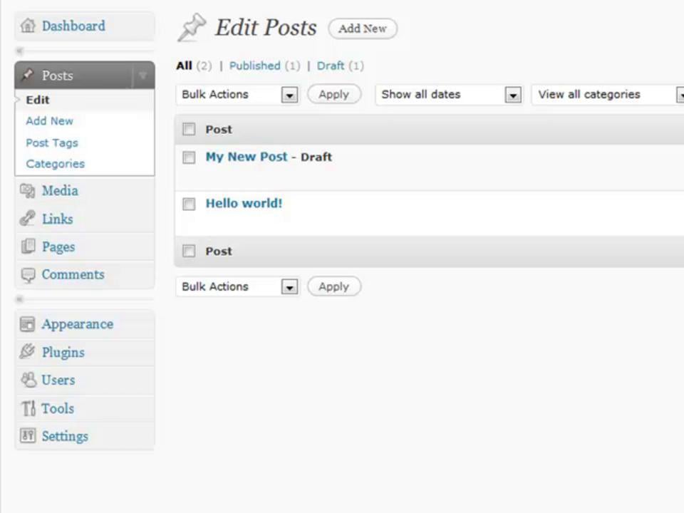 WordPress Video Tutorial Part 4 - How To Edit WordPress Posts on Vimeo