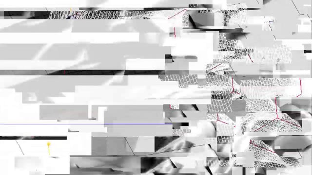 GLITCHES_DIARIES de PURE_DESKTOP, 2012 Instalación de video de 3 canales,  15min (5 minutos cada pantalla / Monitor, loop)  estéreo 16: 9 negro / blanco / color 