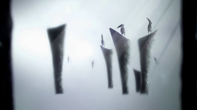 crow moon by blobina - paint on glass animation