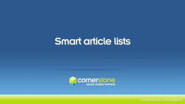 Cornerstone - Article Module - Cornerstone - Smart Article Lists On Vimeo