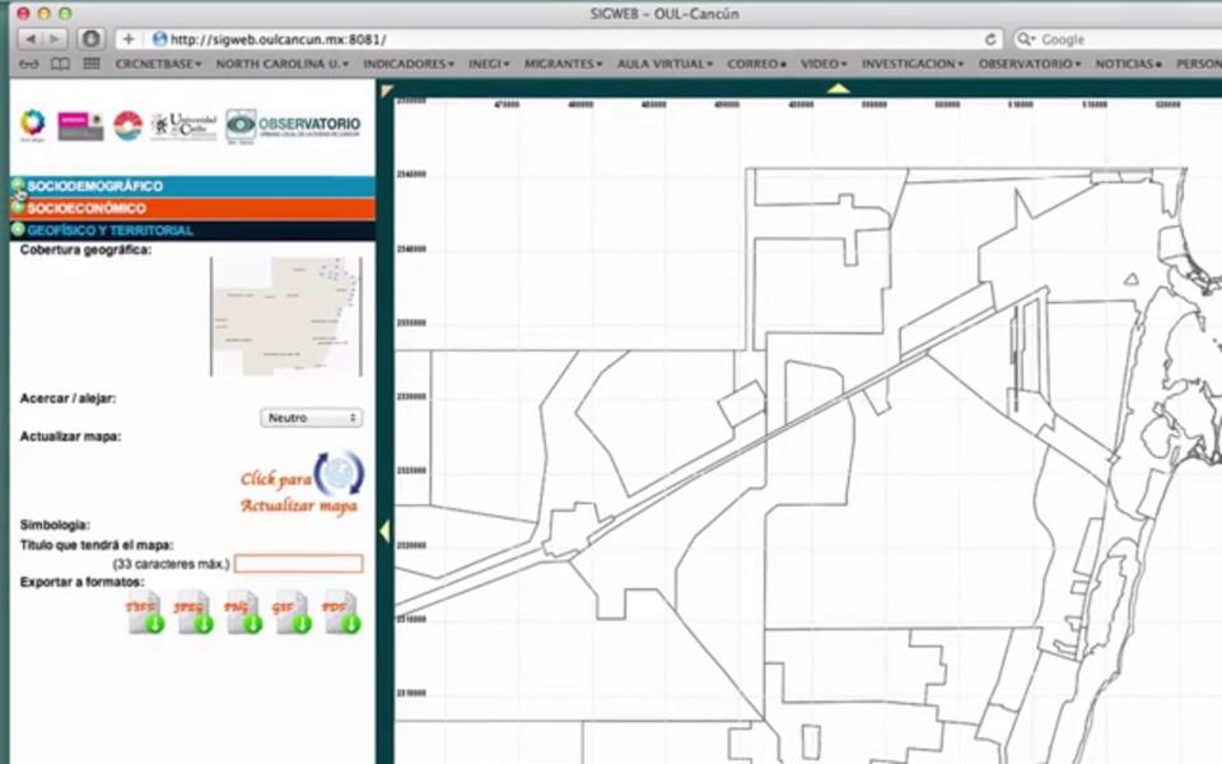 SIGWEB: Plataforma cartográfica para generar mapas temáticos ...