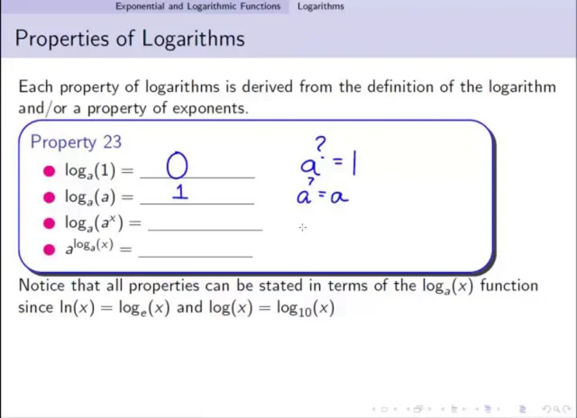 logarithm to exponential