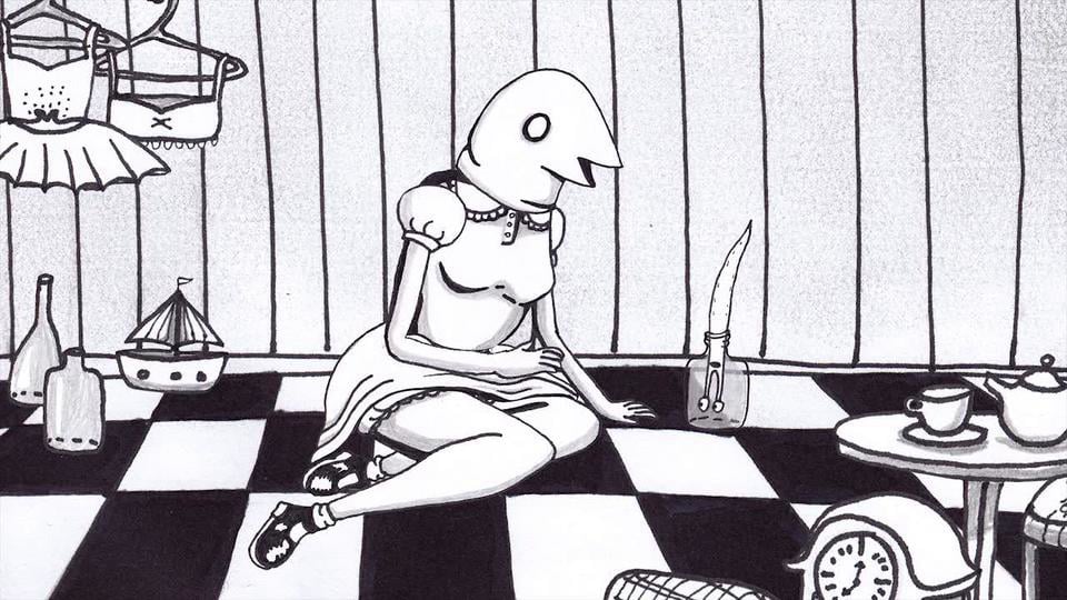 Animerad kortfilm. Svartvit. Cut-out- av Natalia Figueroa
Röst av Henrik Norman.