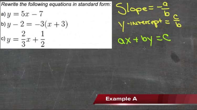 Standard Form of Linear Equations (H264) on Vimeo