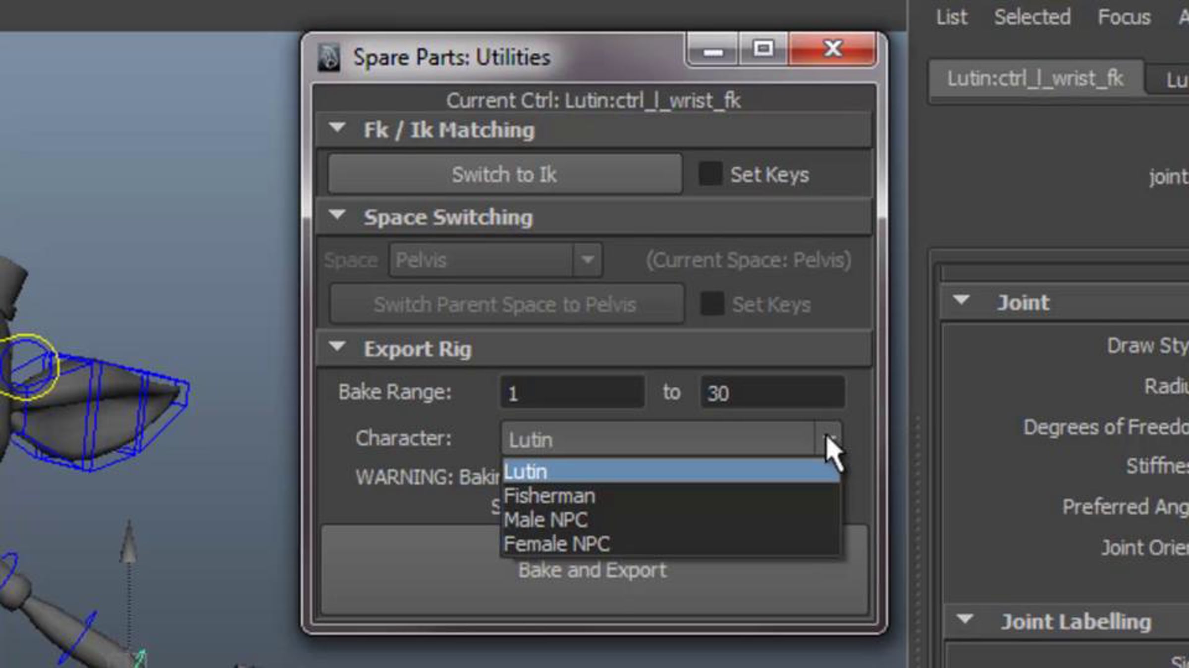 Using Custom Node Networks in Rigging