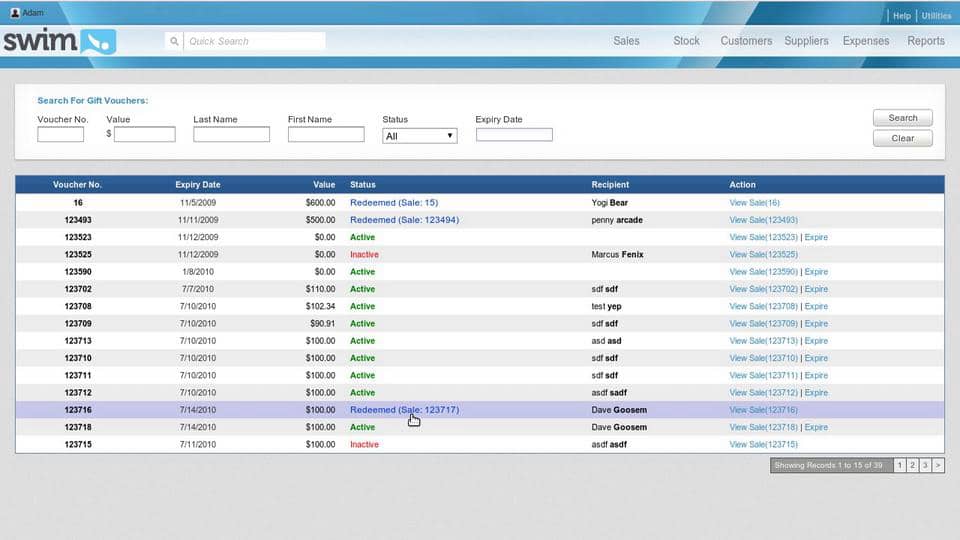 How to Perform Gift Voucher Sales Swim Jewelry Software Swimming