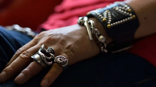 ハーレーstoplight ストップライト 5スカル ブレスレット 高山氏