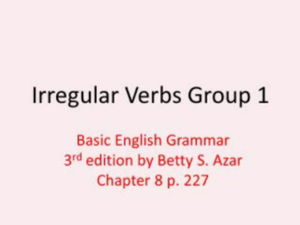 Verbs - English Grammar Lesson 1