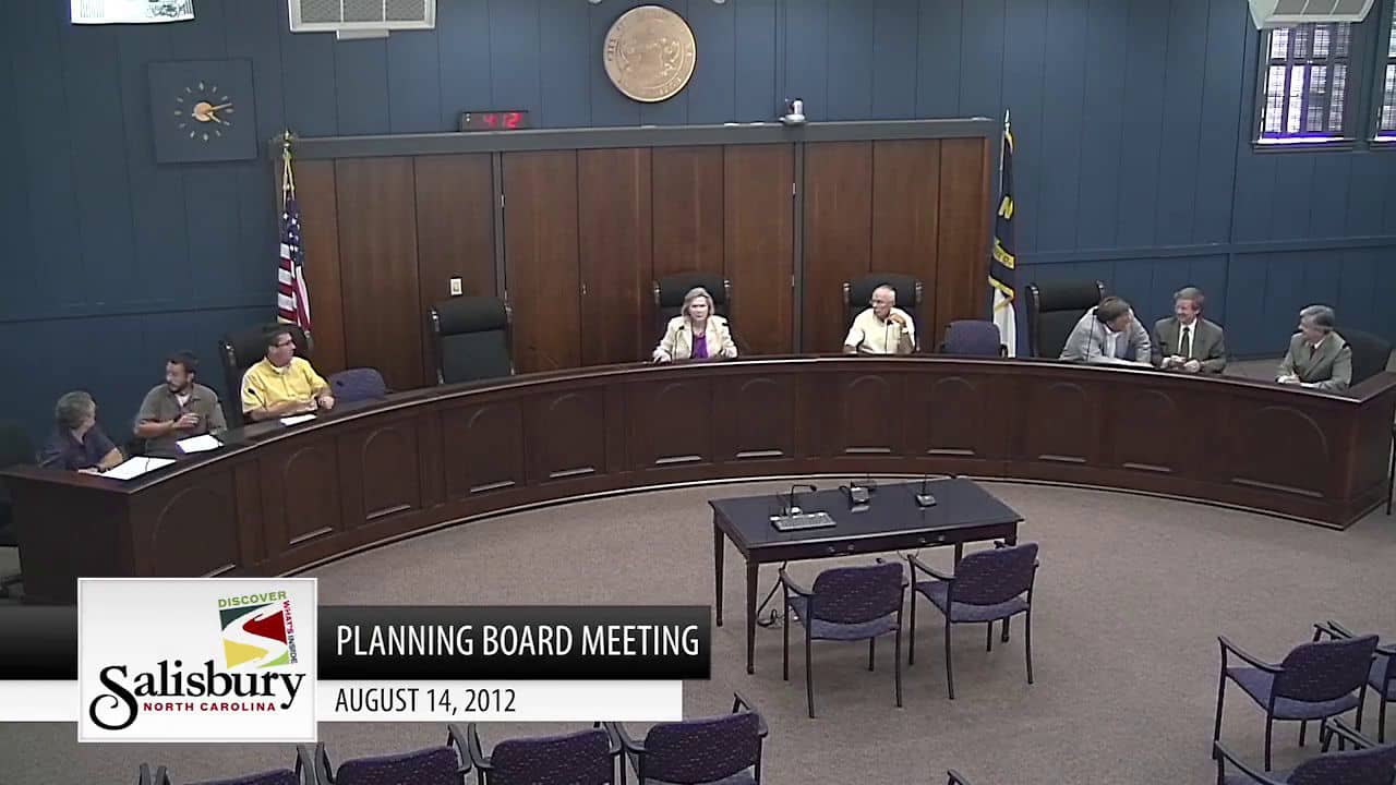 8/14/2012 Salisbury (NC) Planning Board Meeting on Vimeo