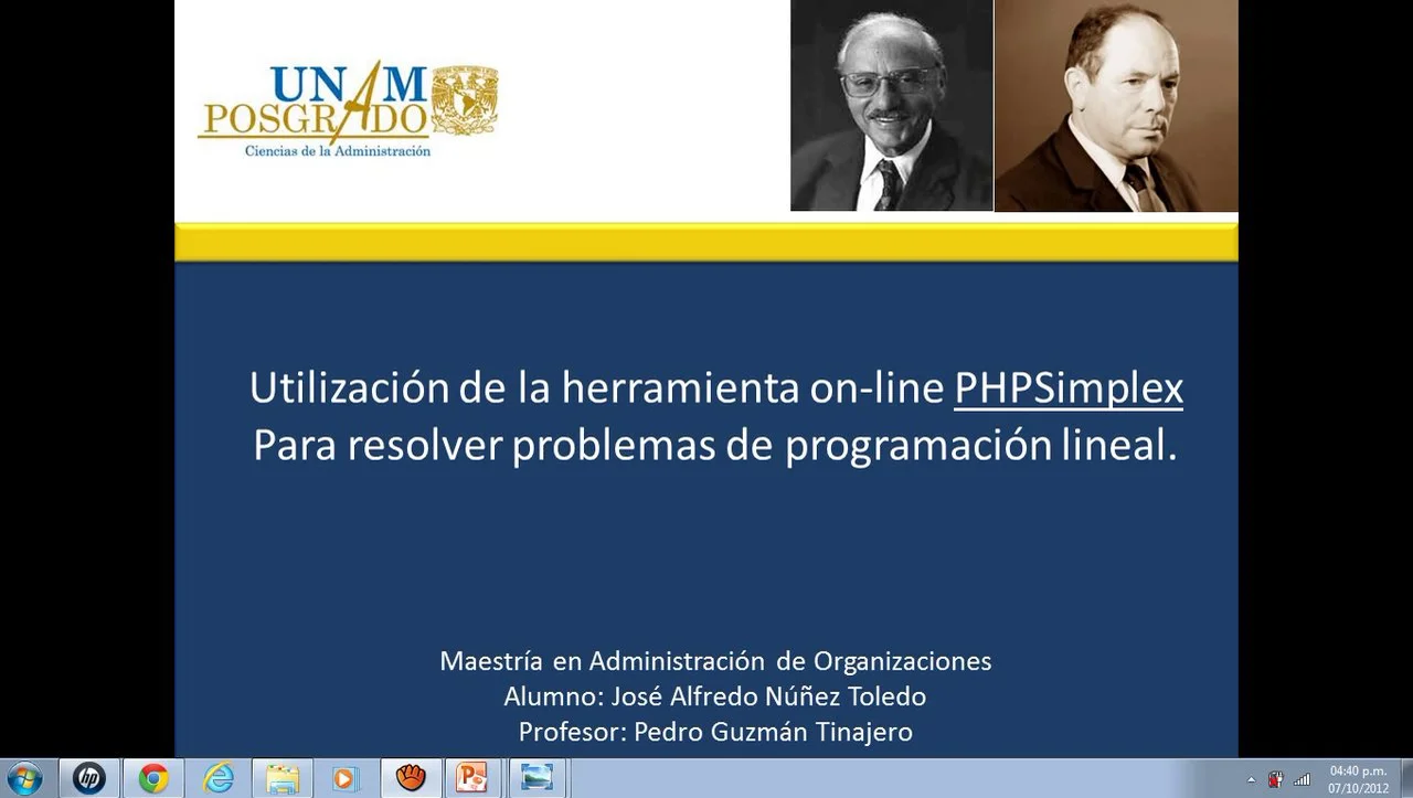 Metodo Simplex con PHPSimplex