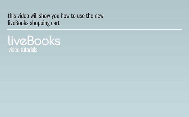 LiveBooks shopping cart module walkthrough on Vimeo