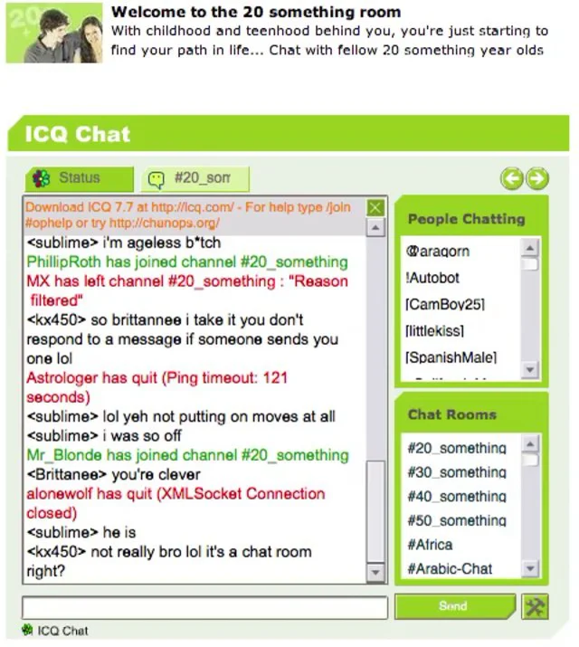 20 something ICQ chat room