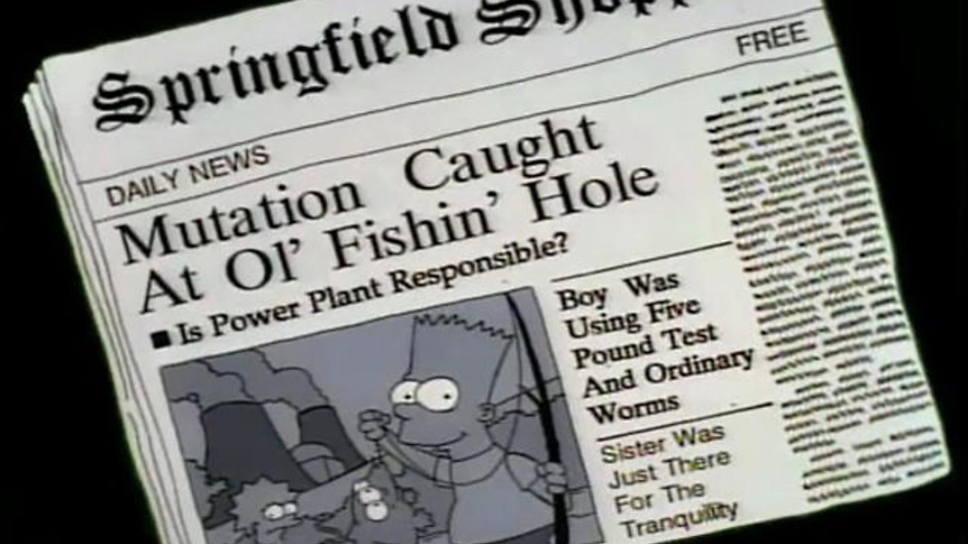 The Simpsons (S2, Ep4: Newspaper Roll)