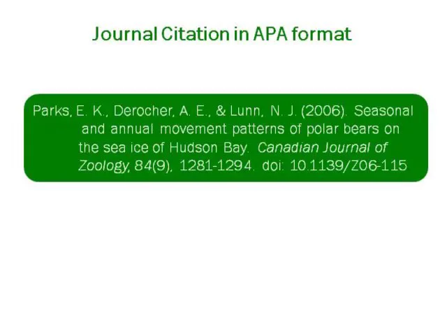 Apa journal deals citation example