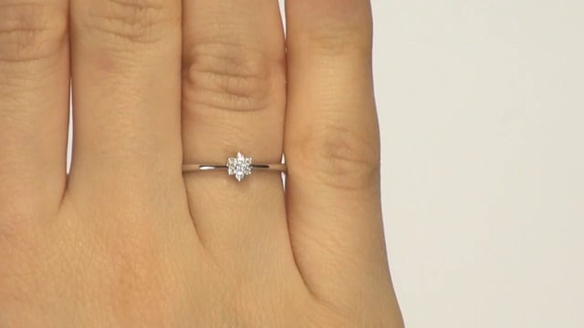Wideo Pierścionek zaręczynowy  z diamentami Ventego z białego złota