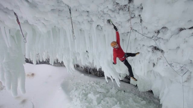 BD athletes Klemen Premrl and Tim Emmett making the first and second ascents of Wolverine WI11 at Helmcken Fall Canada from Black Diamond Equipment