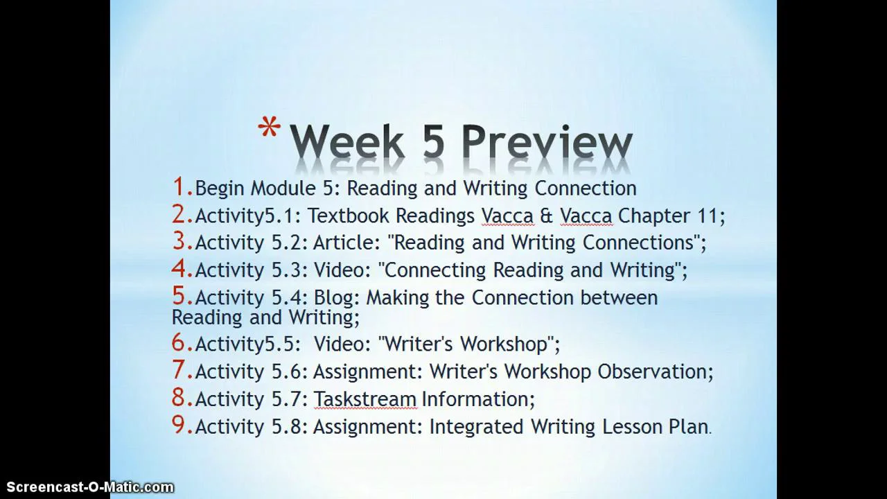 Week 5 Preview on Vimeo