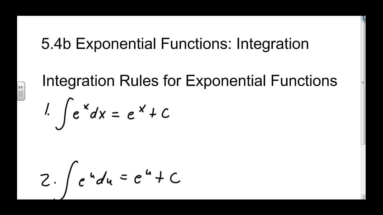 Integration Rules Exponential