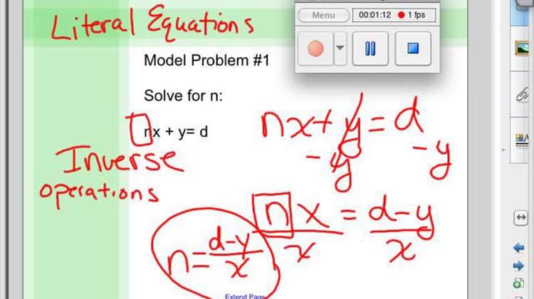 Literal Equations