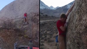 Elliot Faber on the FA of ZAP on Grandpa Peabody, Bishop, CA