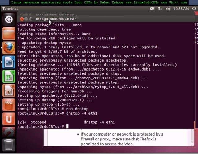 dnstop for bind server apchetop for Apacher server mytop for MySQL server  monitoring in Linux Ubuntu urdu cbts by Babar Zahoor