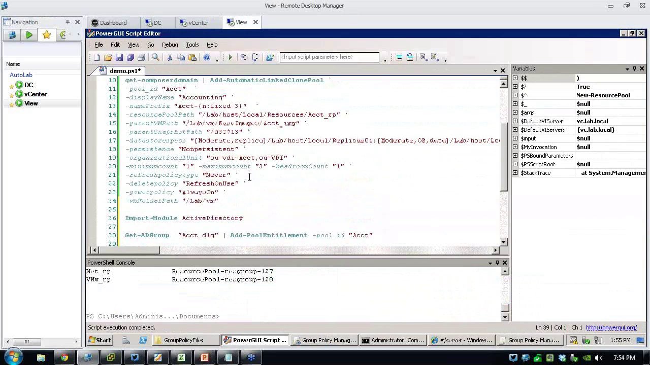 Automating View with PowerCLI ProfessionalVMware.com #vBrownBag US with ...