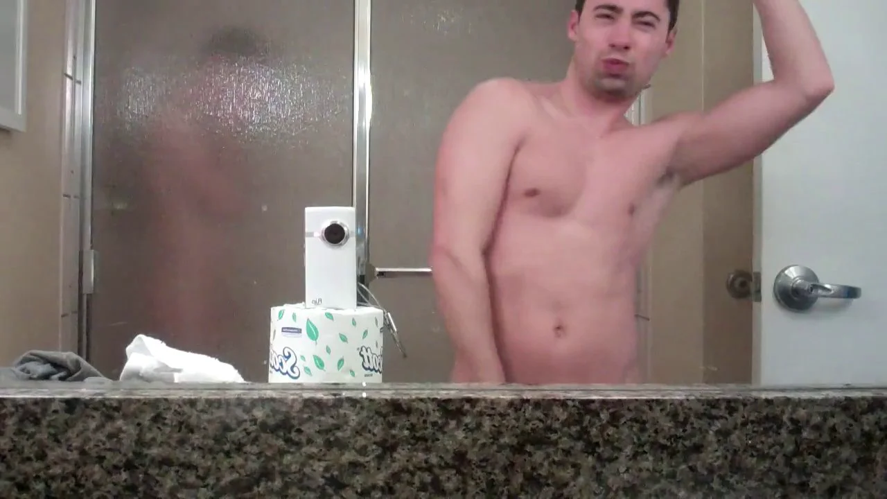 Gay Dancing naked crazy in the bathroom