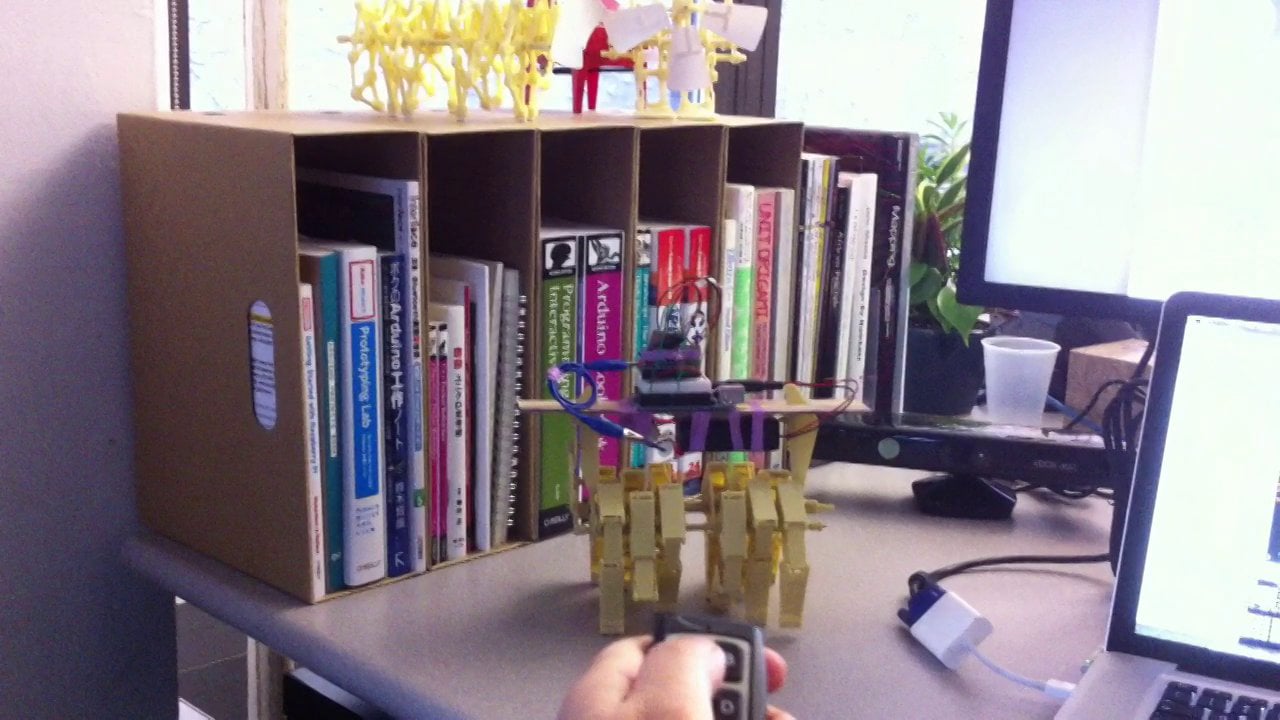 Arduino + Theo Jansen mini beast (1st prototype) on Vimeo