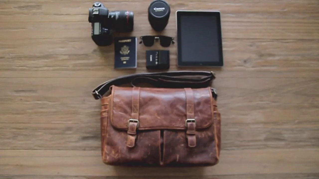 The ONA Brixton camera and laptop messenger bag