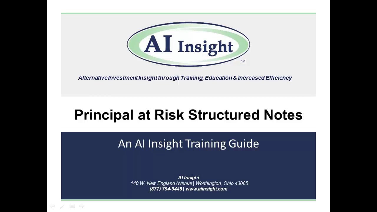Principal at Risk Structured Notes
